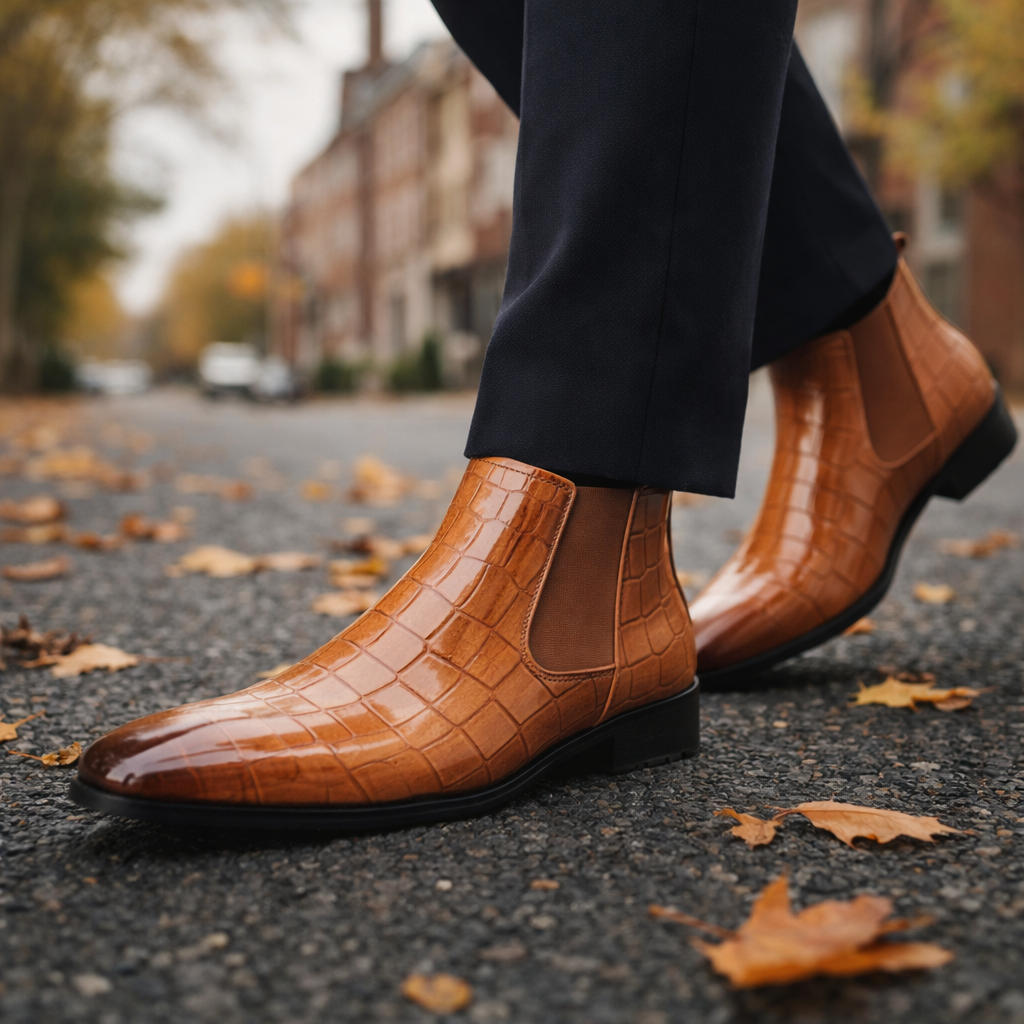 Wagner Croc Chelsea Boot