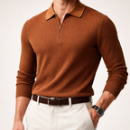 Cardwell Waffle-Knit Polo Sweater