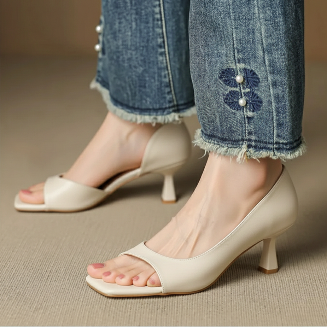 Stella Leather Heel Pump