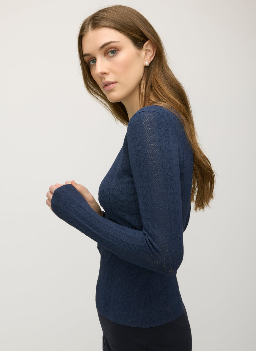 Farrah Slim Fit Long Sleeve Crewneck Sweater