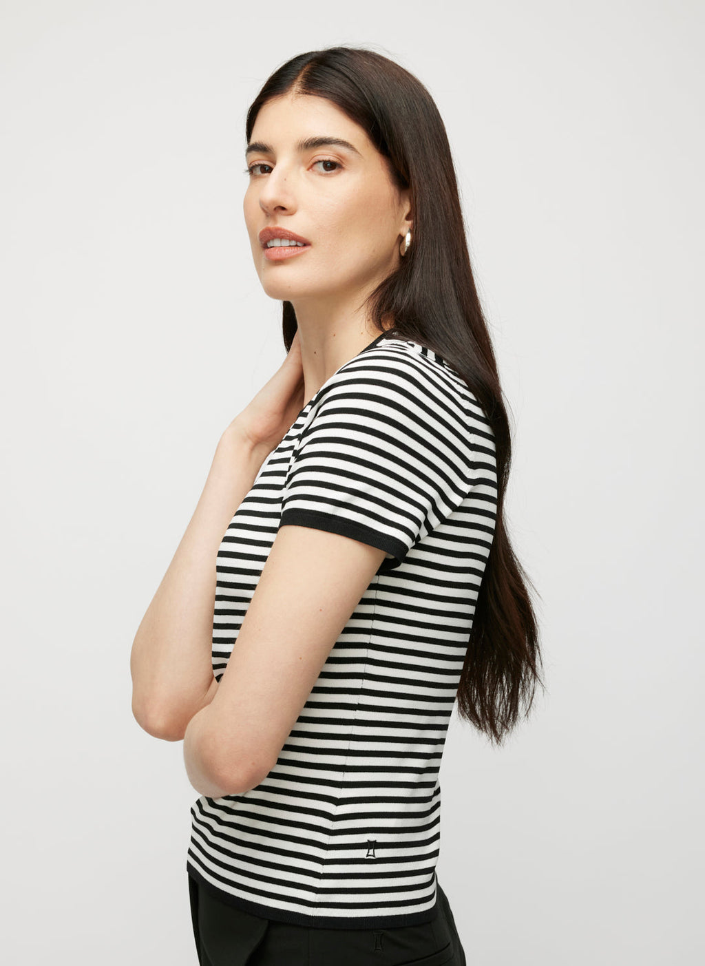 Farrah Slim Fit Short Sleeve Crewneck Sweater