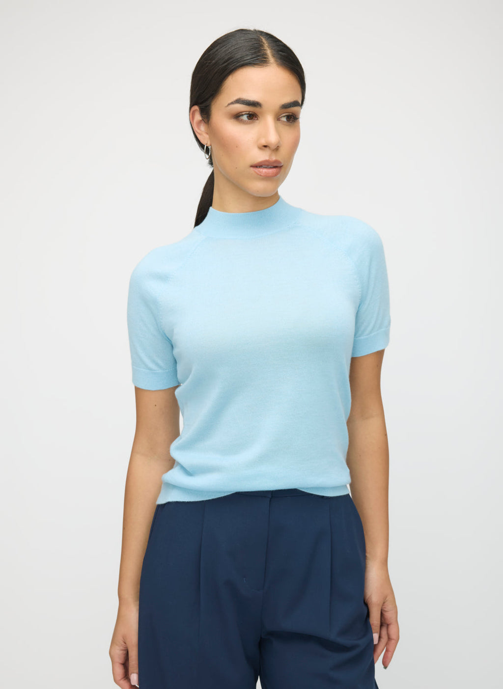 Silk Cashmere Mockneck Sweater