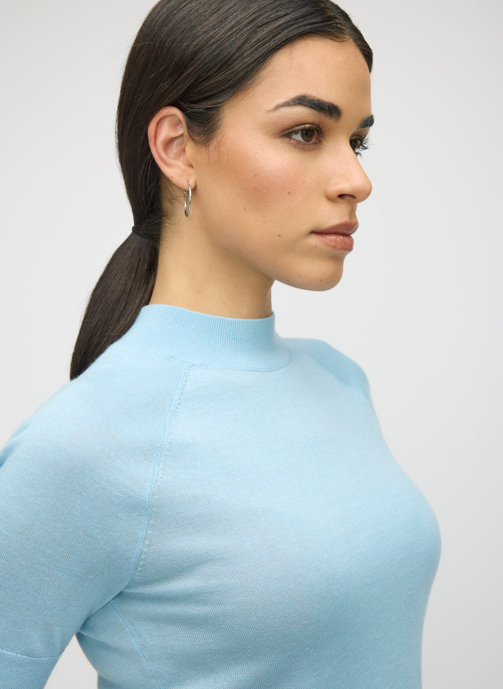 Silk Cashmere Mockneck Sweater