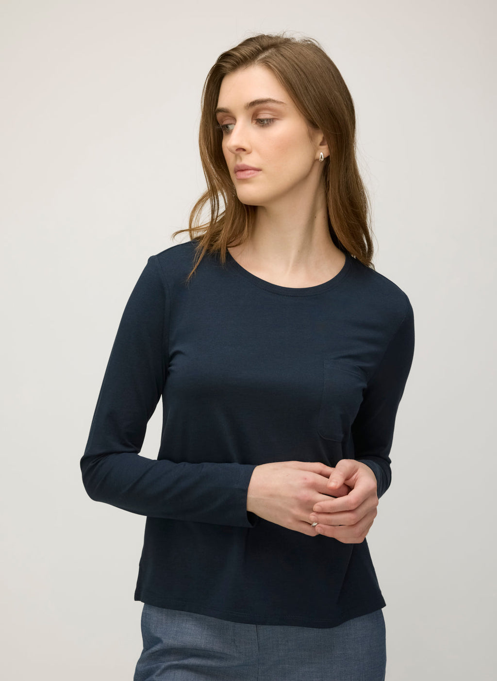Londyn Long Sleeve Swing Pocket Tee