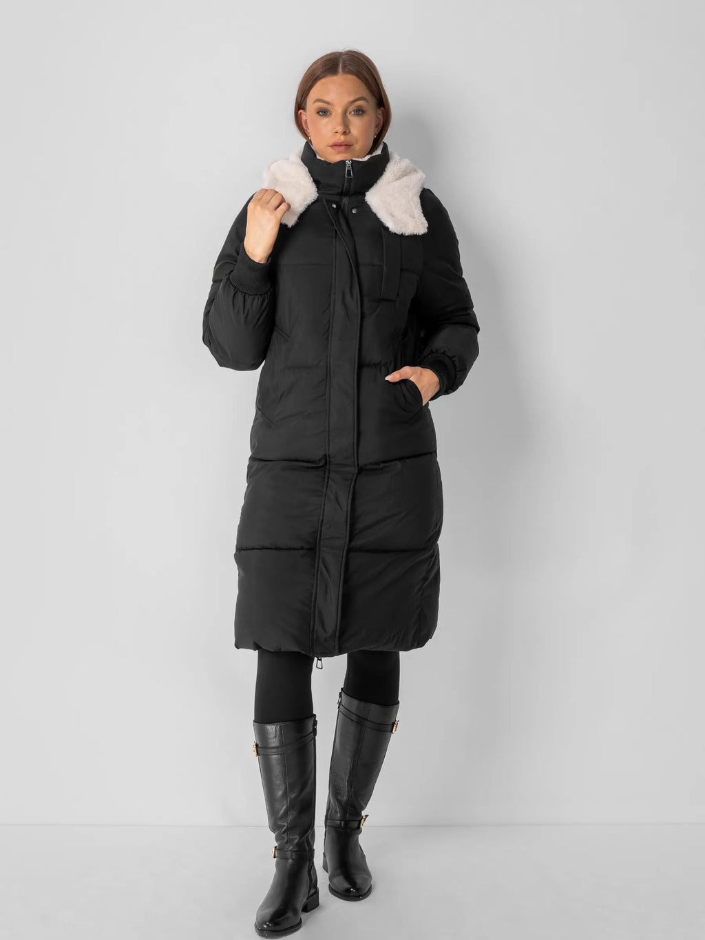 WarmCore™ Faux Fur Lined Classic Long Puffer