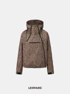 STM-TEX™ Leopard Short Asymmetric Zip Rain Hoodie