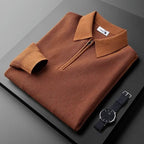 Cardwell Waffle-Knit Polo Sweater