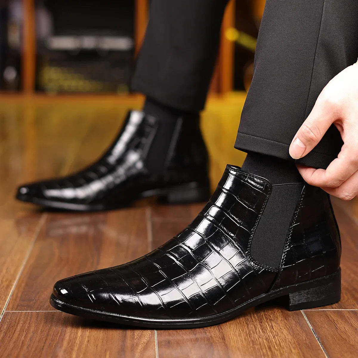 Wagner Croc Chelsea Boot