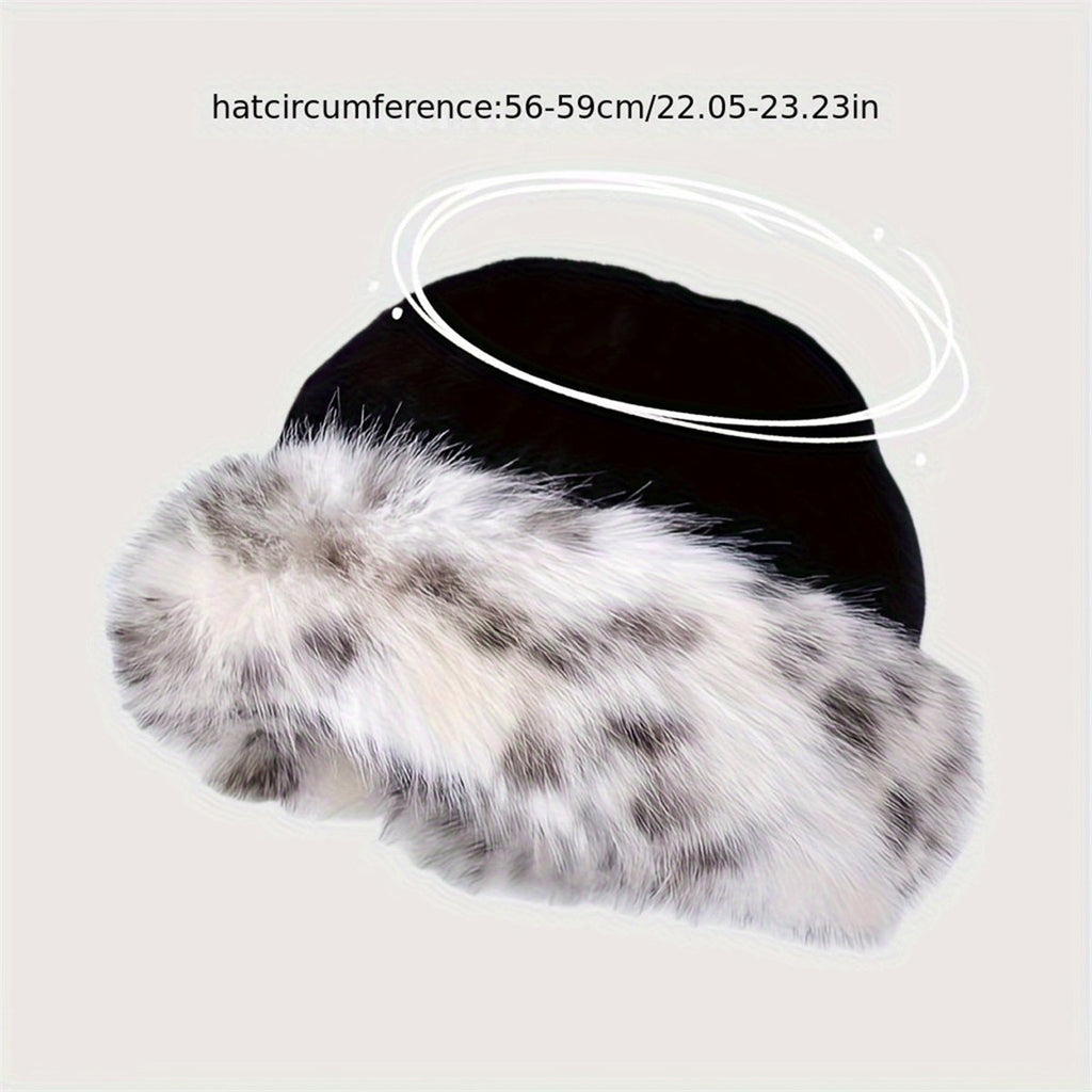 Women'S Fuzzy Leopard Print Beanie - Cozy Winter Skull Cap with Ear Protection