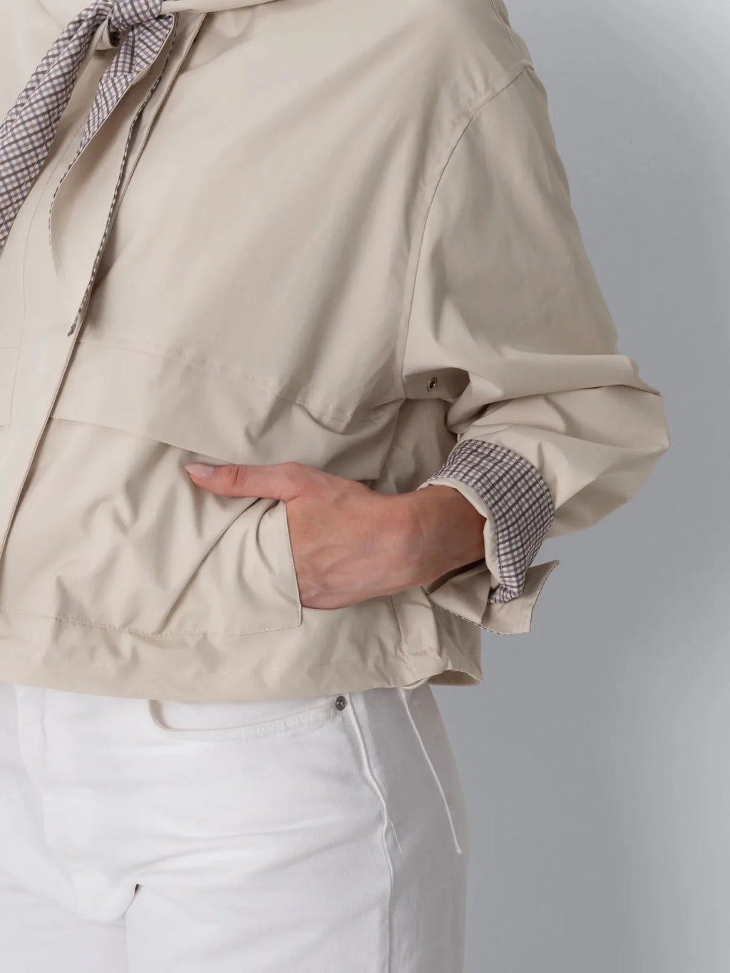 STM-TEX™ Funnel Collar Waterproof Bomber Jacket With Optional Hooded Scarf
