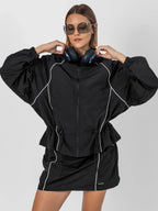 FlowCore™ Water Repellent Full-Zip Packable-Hood Track Jacket
