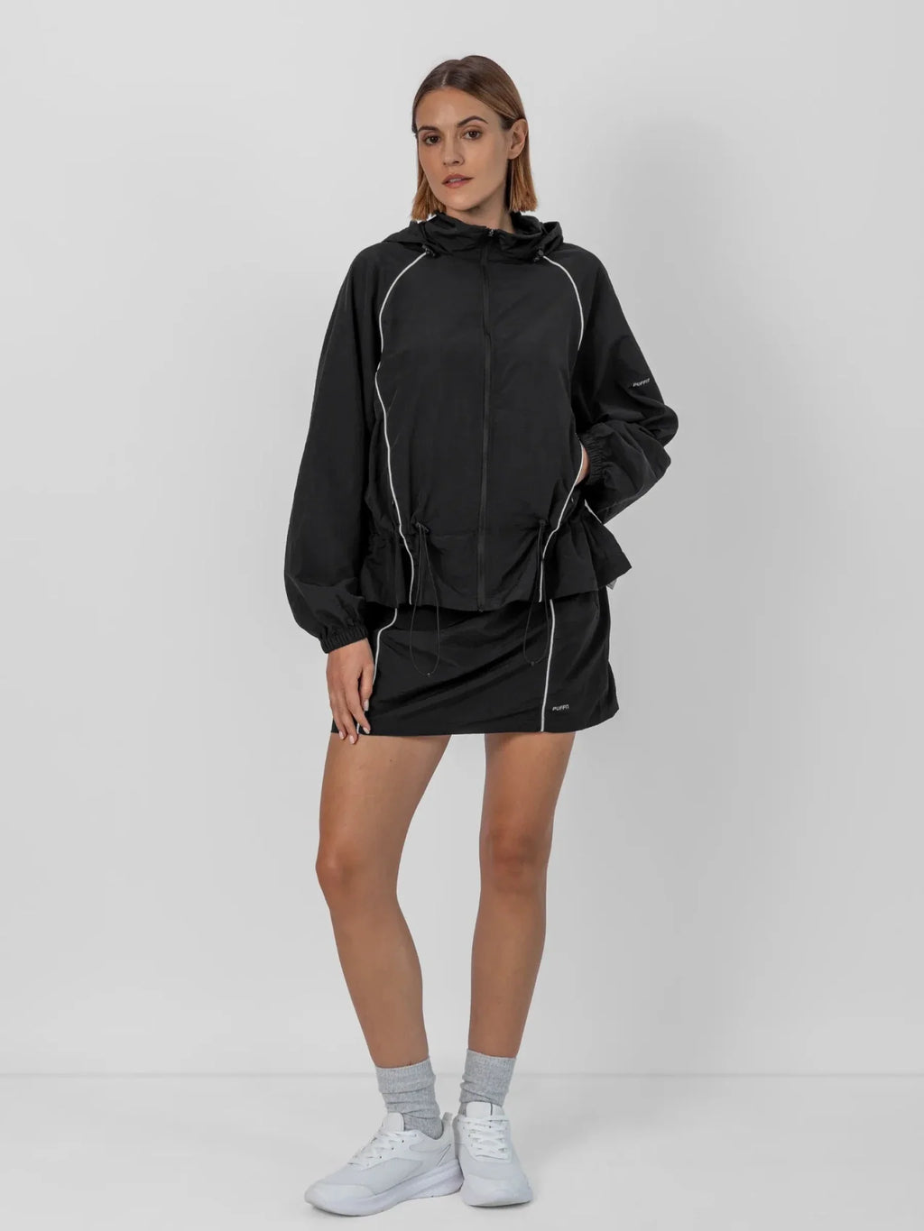 FlowCore™ Water Repellent Full-Zip Packable-Hood Track Jacket