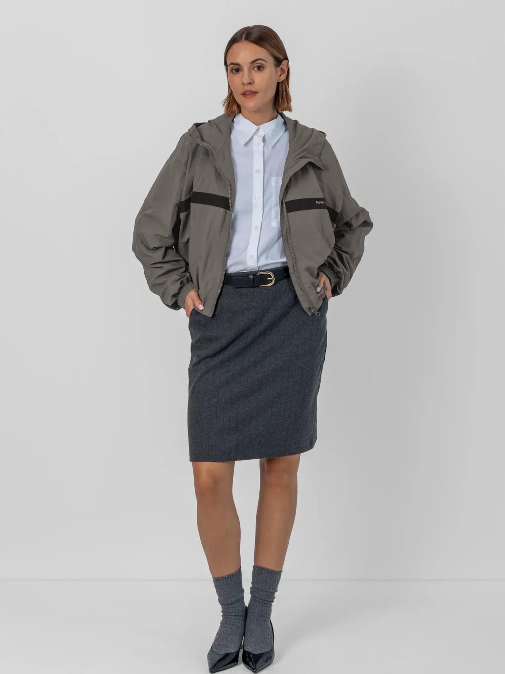 FlowCore™ Water Repellent Oversized Short Track Jacket