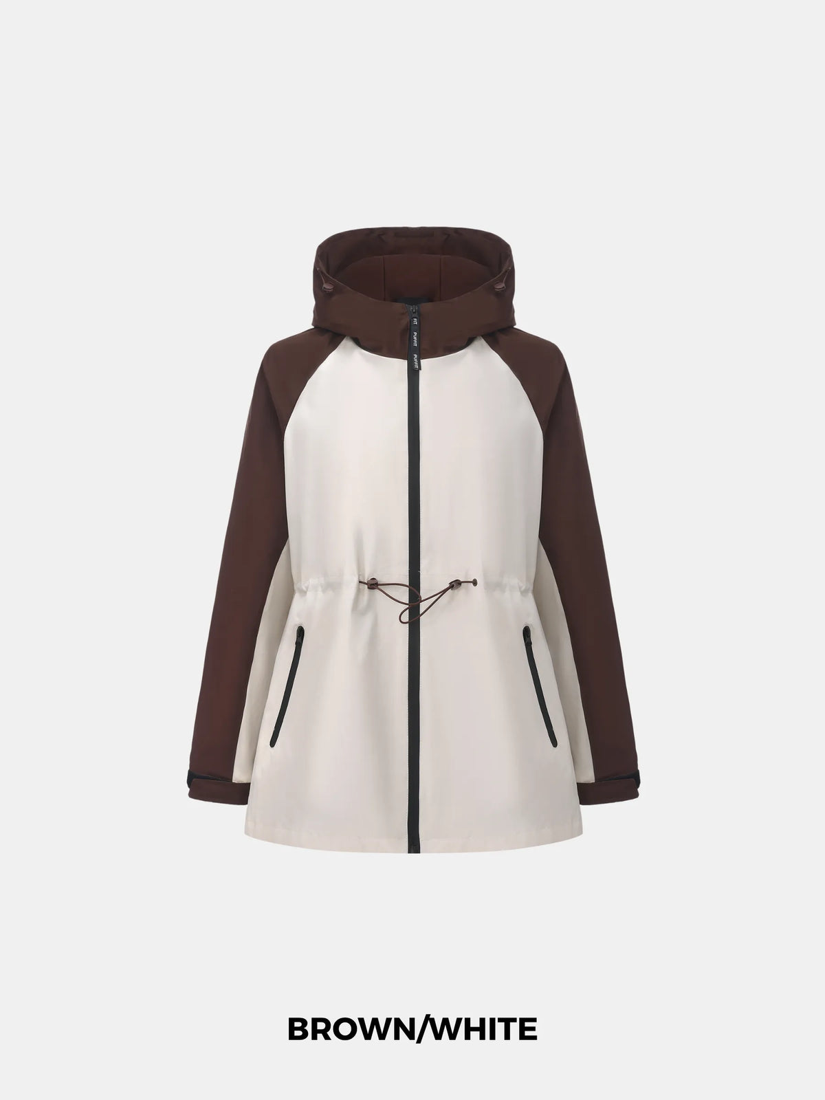 STM-TEX™ Brown/White Full-Zip Rain Jacket