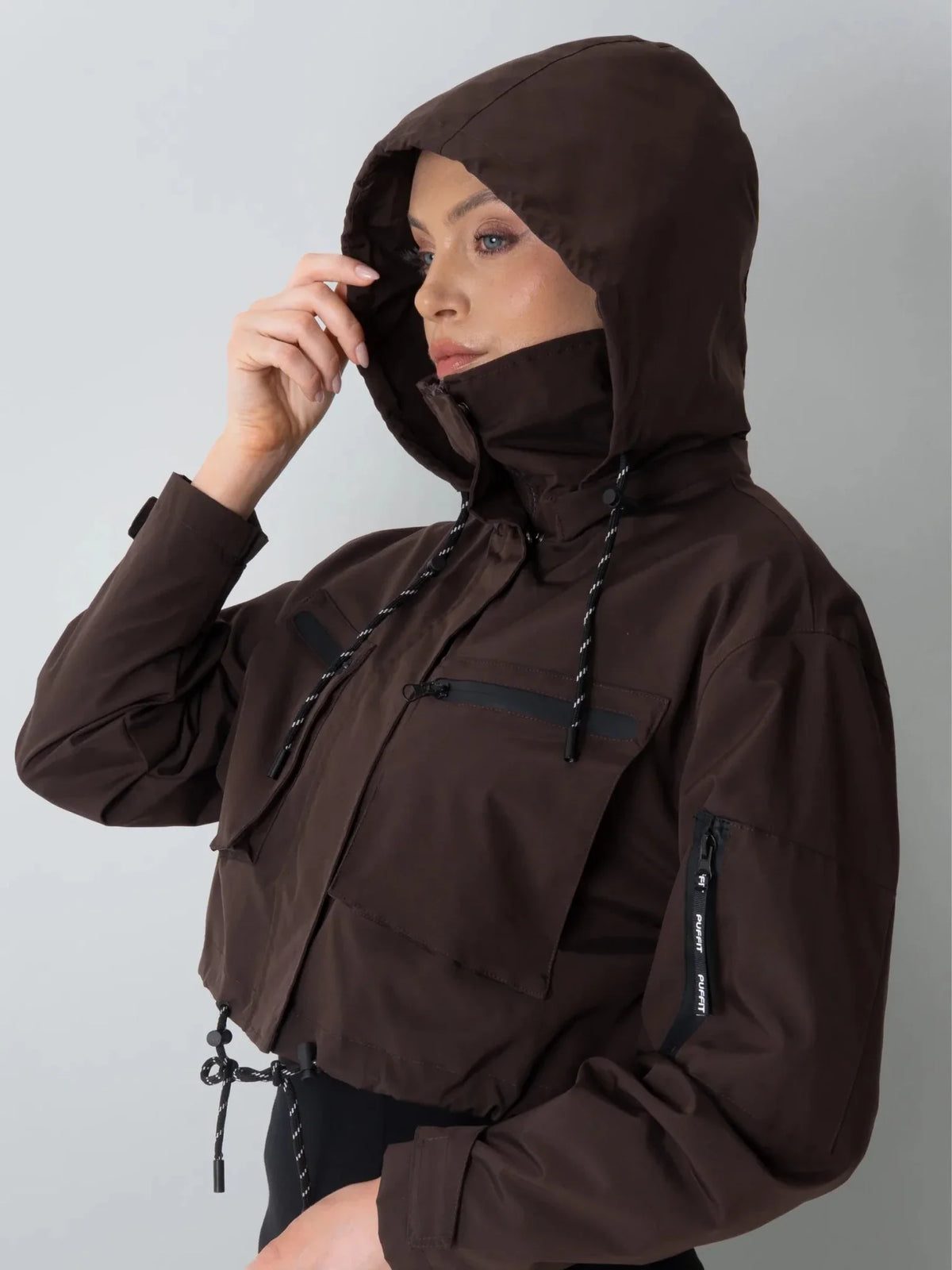 STM-TEX™ Elevated Cropped Hooded Rain Jacket - Stay Puffit