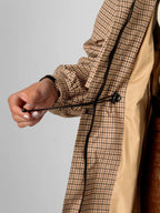 STM-TEX™ Beige Houndstooth Elevated Long Breathable Raincoat