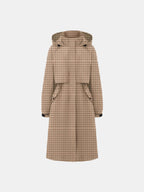 STM-TEX™ Beige Houndstooth Elevated Long Breathable Raincoat