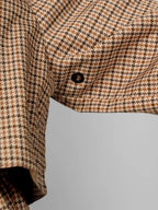 STM-TEX™ Beige Houndstooth Elevated Long Breathable Raincoat