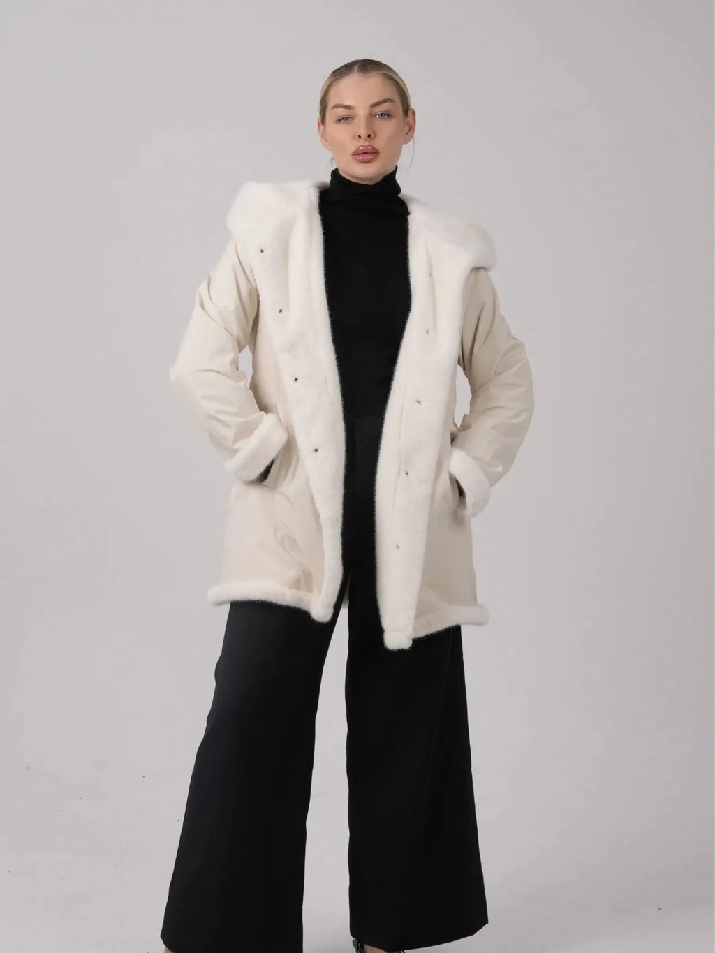 STM-TEX™ Faux Fur Lined Mid Length Rain Coat