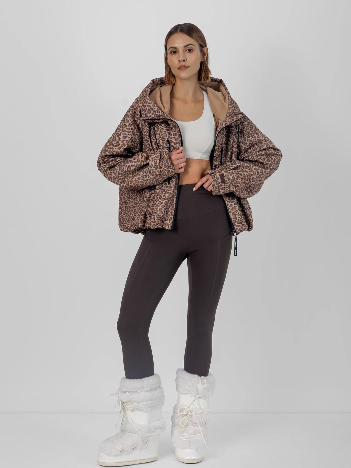 STM-TEX™ One Size Leopard Print Short Oversized Rain Jacket