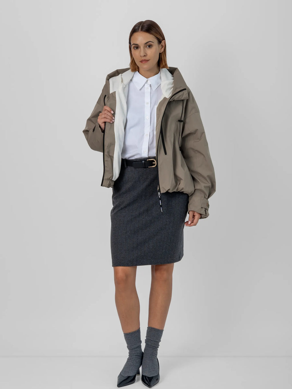 STM-TEX™ Fleece Lined One Size Short Oversized Rain Jacket
