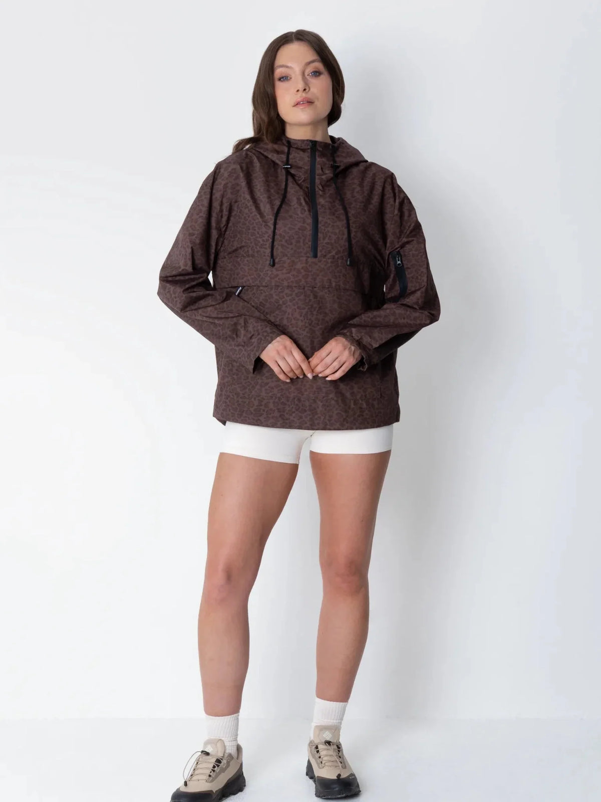 STM-TEX™ Mocha Leopard Relaxed Fit Rain Hoodie