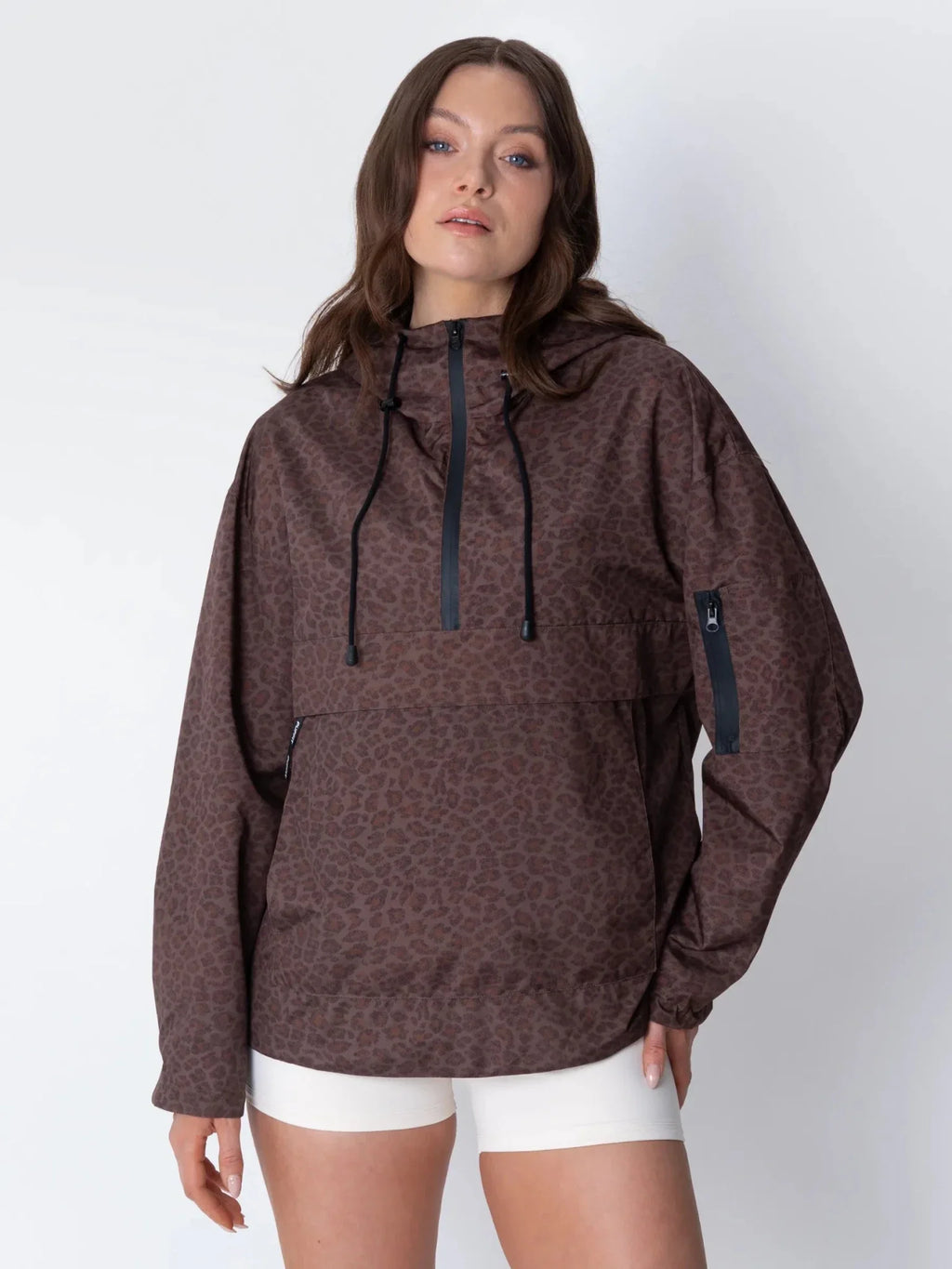 STM-TEX™ Mocha Leopard Relaxed Fit Rain Hoodie
