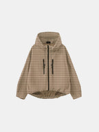 STM-TEX™ One Size Beige Houndstooth Short Oversized Rain Jacket