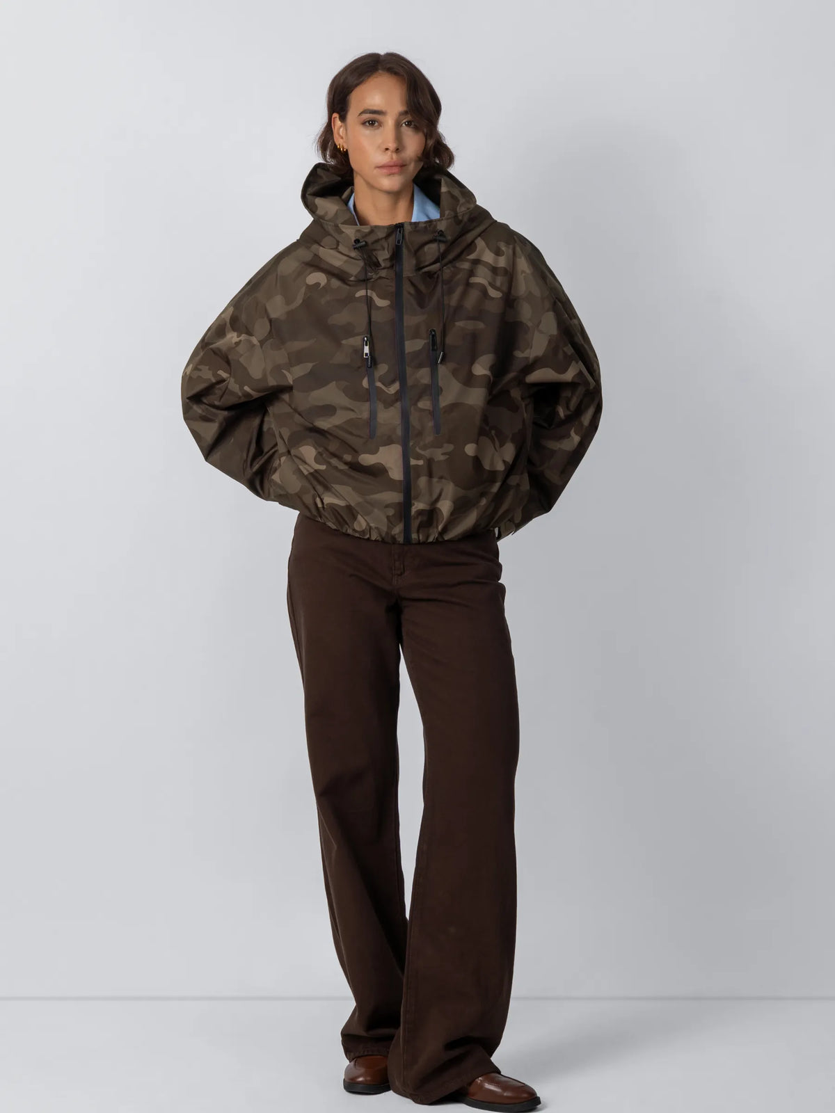 STM-TEX™ One Size Pink Camo Short Oversized Rain Jacket