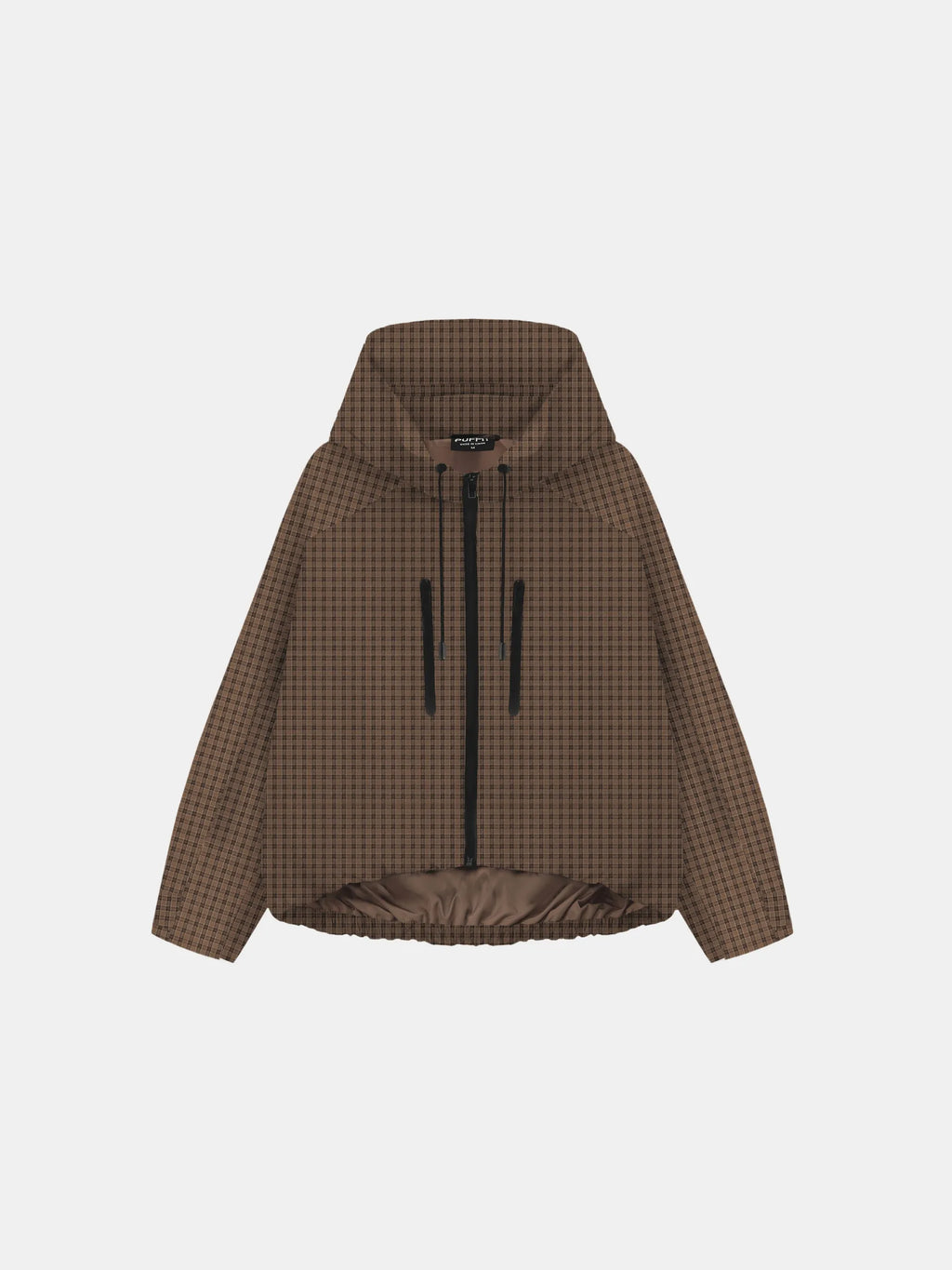 STM-TEX™ One Size Brown Check Short Oversized Rain Jacket