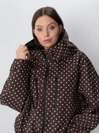 STM-TEX™ One Size Brown Dot Short Oversized Rain Jacket