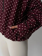 STM-TEX™ One Size Burgundy Dot Short Oversized Rain Jacket