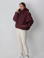 STM-TEX™ One Size Burgundy Dot Short Oversized Rain Jacket