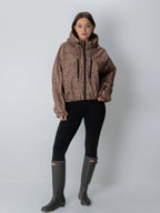 STM-TEX™ One Size Leopard Print Short Oversized Rain Jacket