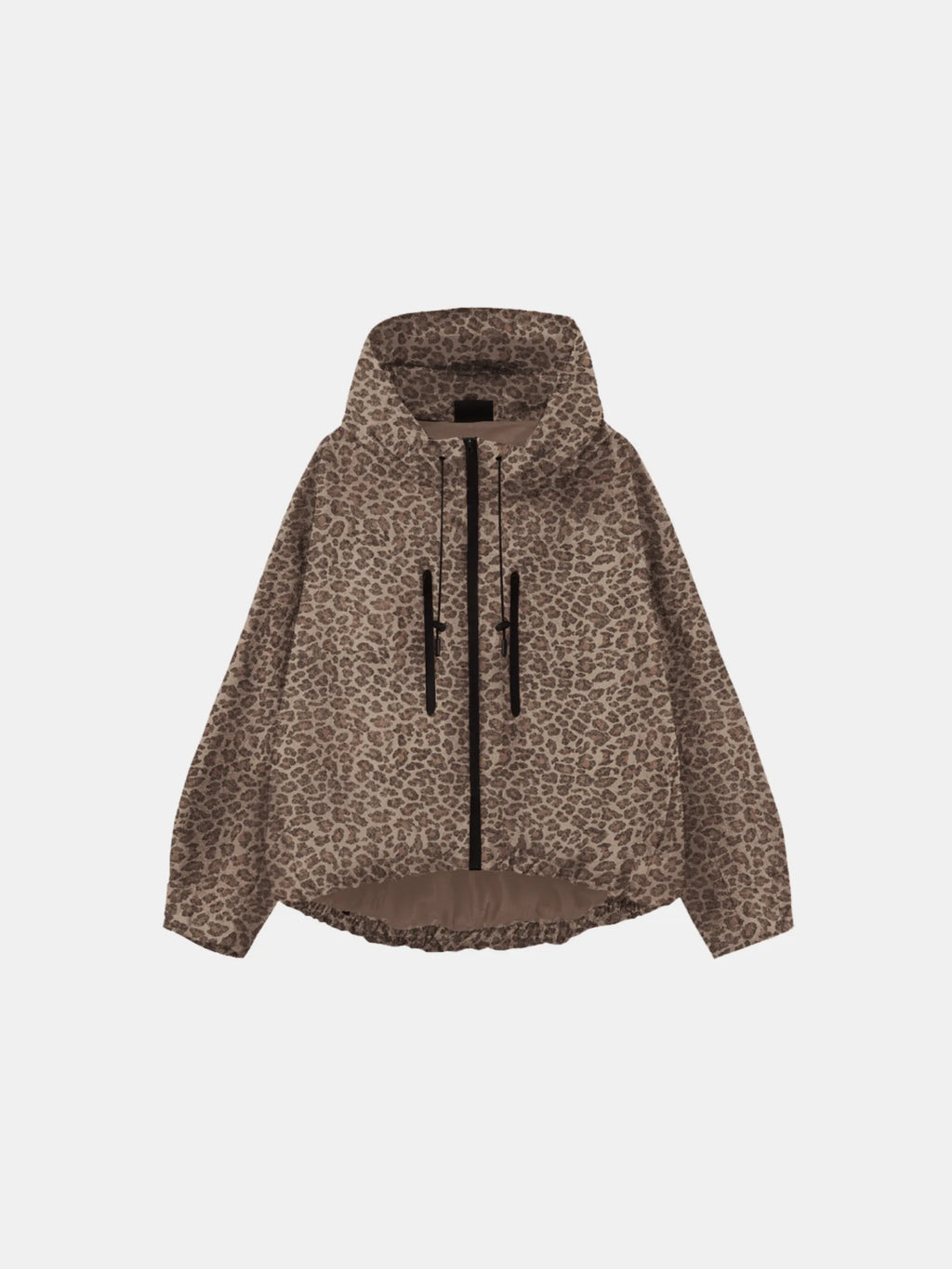 STM-TEX™ One Size Leopard Print Short Oversized Rain Jacket