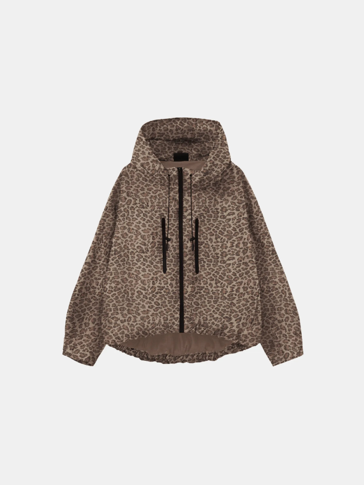 STM-TEX™ One Size Leopard Print Short Oversized Rain Jacket