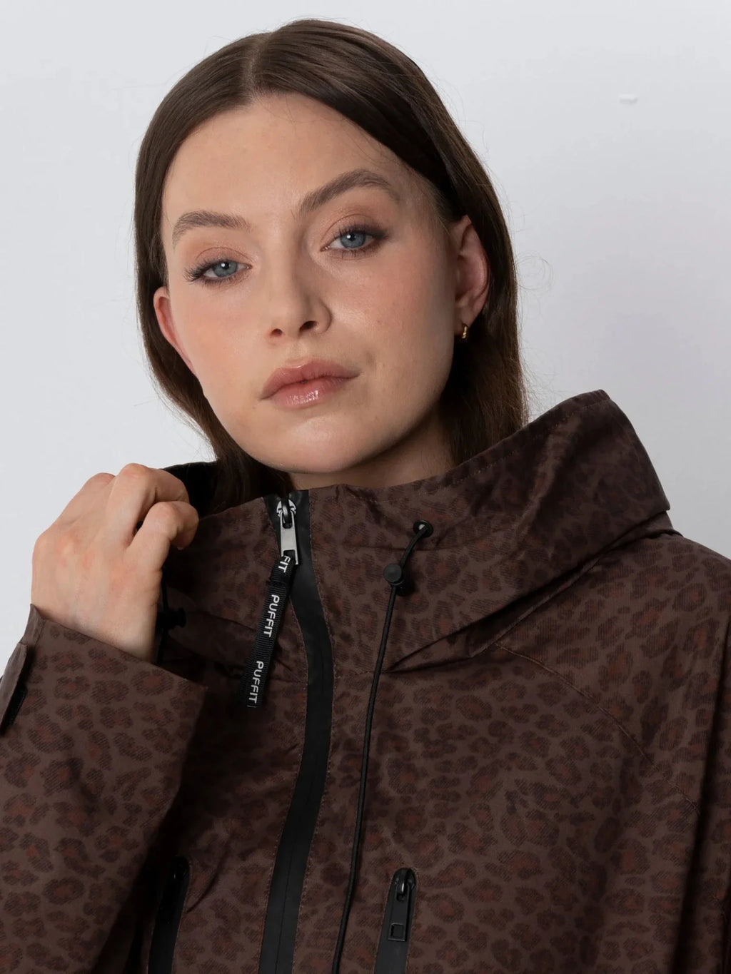 STM-TEX™ One Size Mocha Leopard Short Oversized Rain Jacket