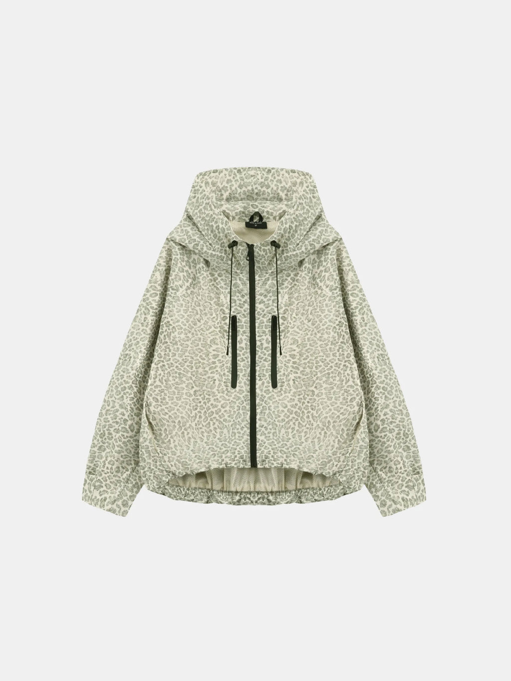 STM-TEX™ One Size Olive Leopard Short Oversized Rain Jacket