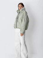 STM-TEX™ One Size Olive Leopard Short Oversized Rain Jacket