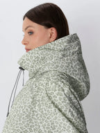 STM-TEX™ One Size Olive Leopard Short Oversized Rain Jacket