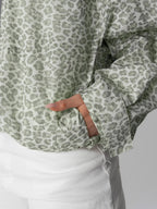 STM-TEX™ One Size Olive Leopard Short Oversized Rain Jacket