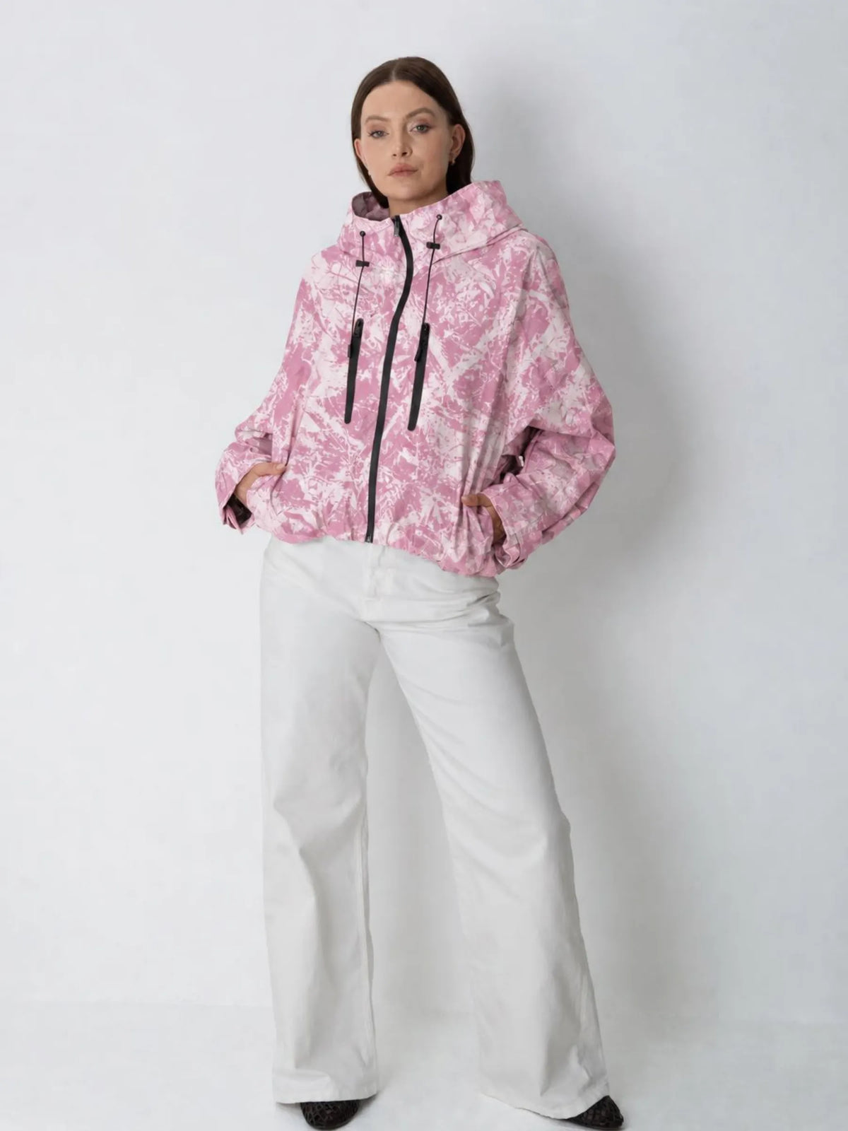 STM-TEX™ One Size Pink Camo Short Oversized Rain Jacket