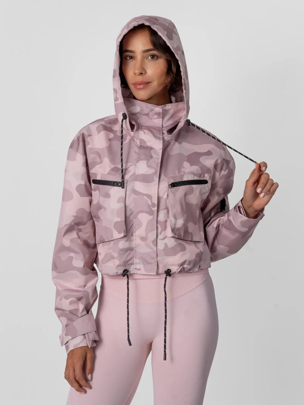 STM-TEX™ Mist Camo Cropped Detached Hooded Rain Jacket