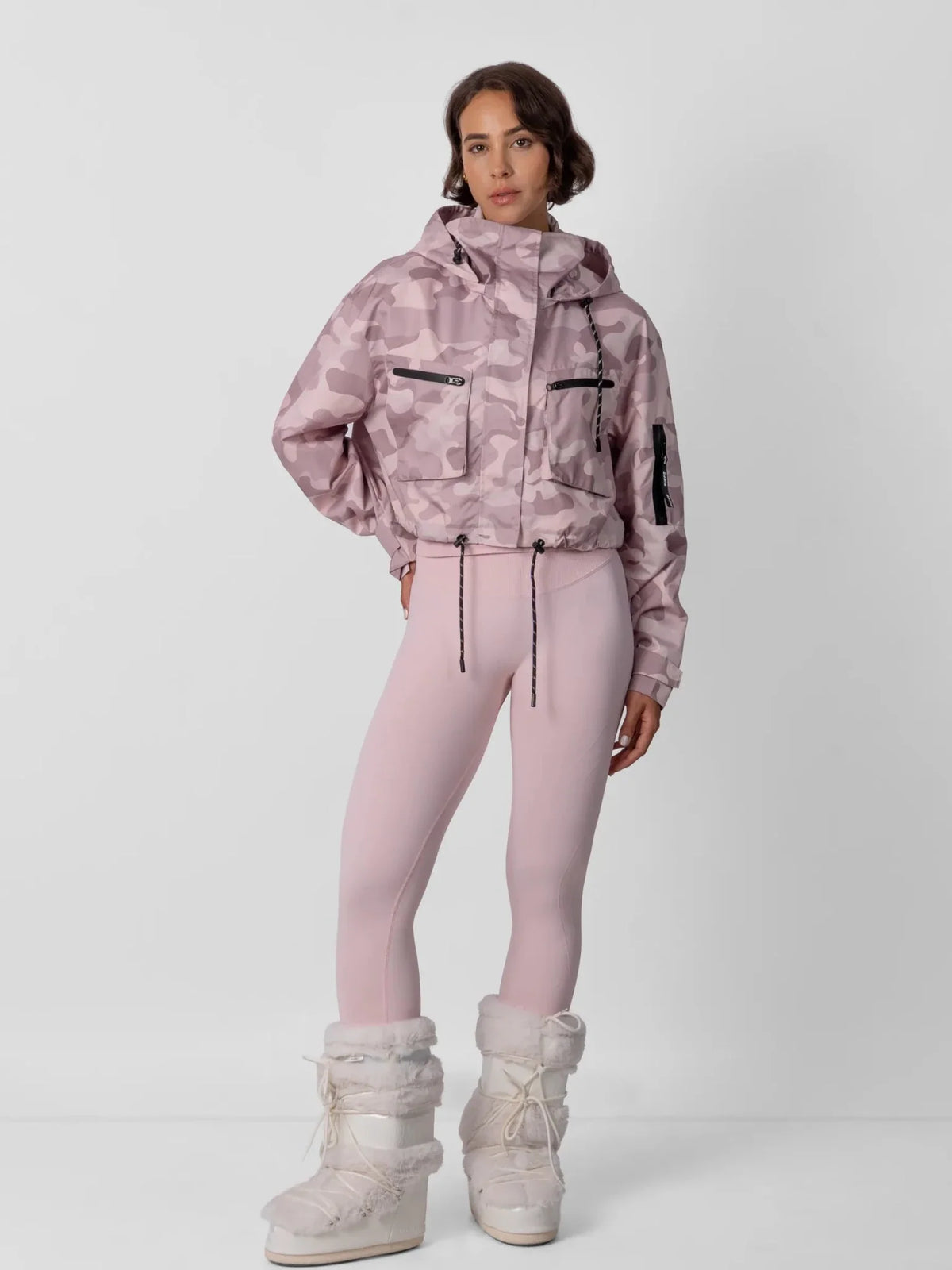 STM-TEX™ Pink Camo Cropped Detached Hooded Rain Jacket