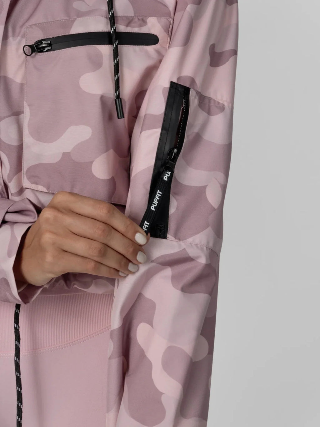 STM-TEX™ Mist Camo Cropped Detached Hooded Rain Jacket