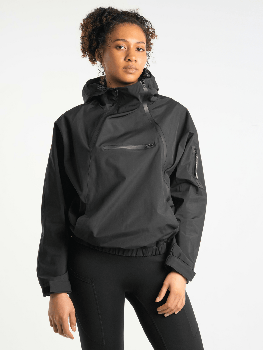 STM-TEX™ Short Asymmetric Zip Rain Hoodie