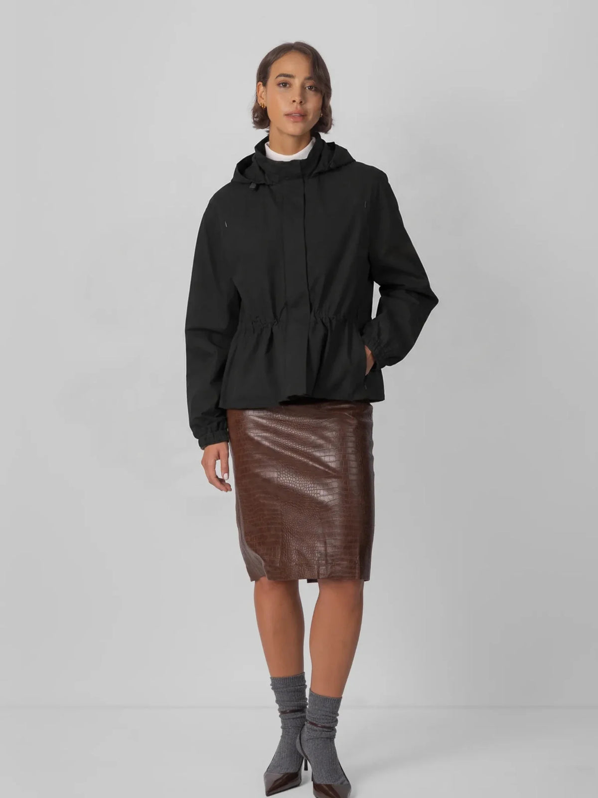 STM-TEX™ Short Drawstring Waist Rain Jacket