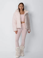 WarmCore™ Faux Fur Lined Detachable Hooded Short Puffer Jacket