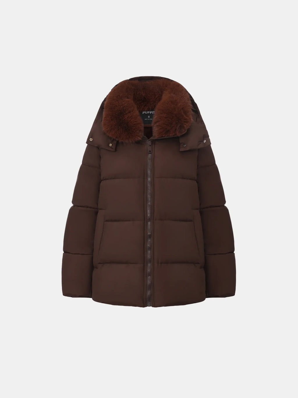 WarmCore™ Detachable Faux Fur Collar Hooded Puffer