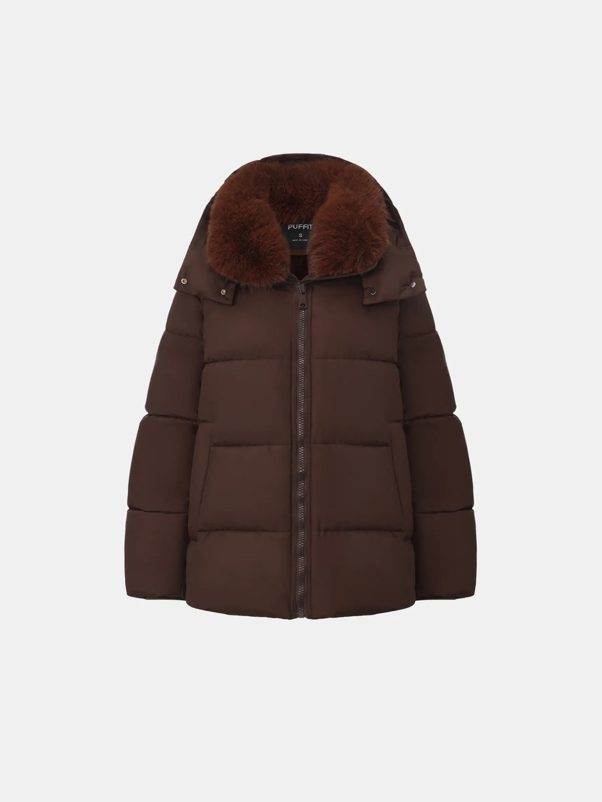 WarmCore™ Detachable Faux Fur Collar Hooded Puffer